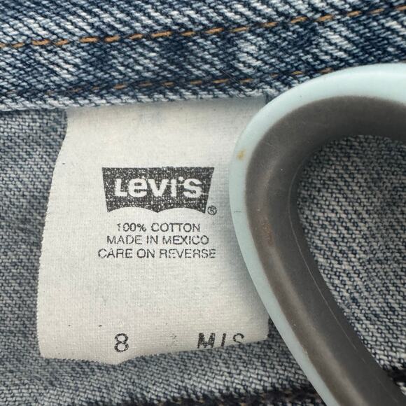 Y2K 2002 Levi's Denim Button Up Skirt Women's Size 8 Distressed/Bleached - Picture 7 of 10